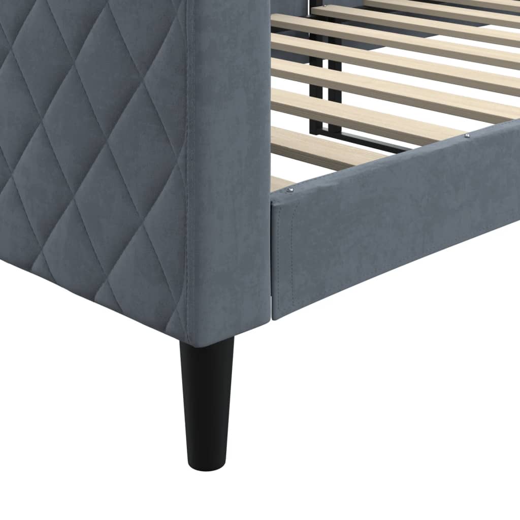 Lit de repos gris foncé 80x200 cm velours - XIOS