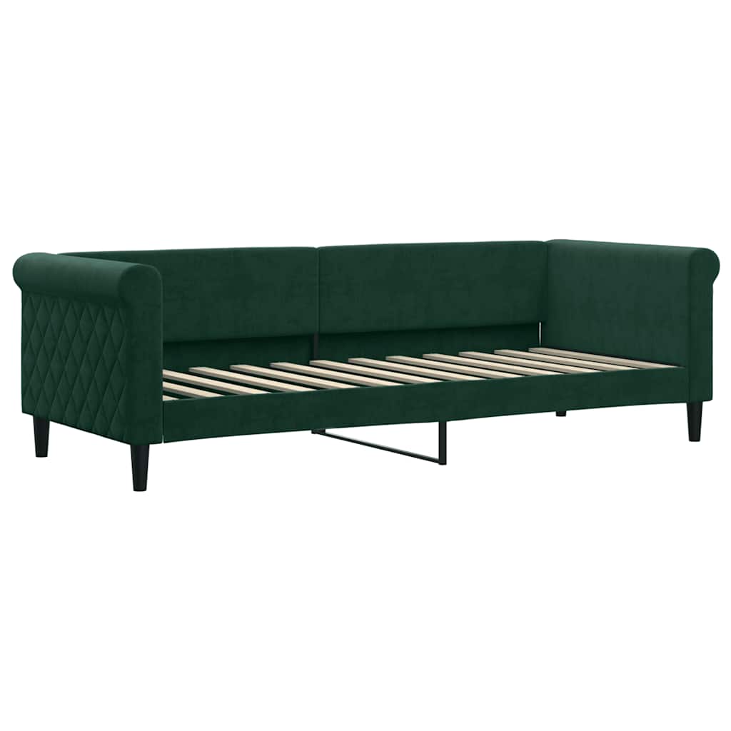 Lit de repos sans matelas vert foncé 80x200 cm velours - XIOS