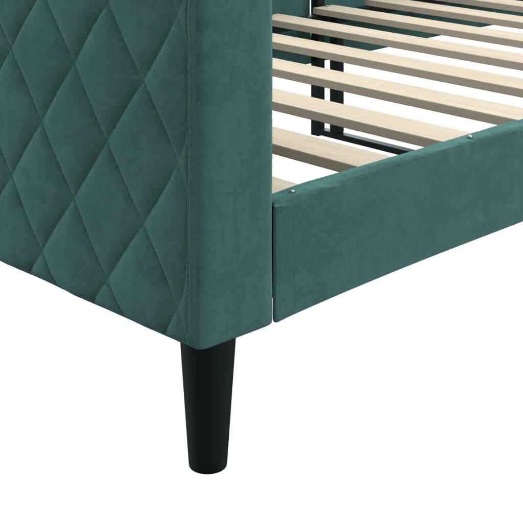 Lit de repos sans matelas vert foncé 80x200 cm velours - XIOS