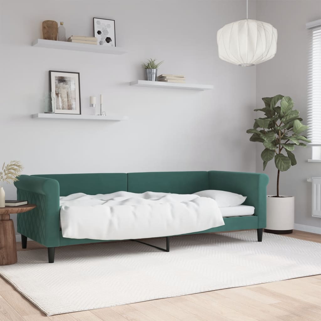 Lit de repos sans matelas vert foncé 80x200 cm velours - XIOS