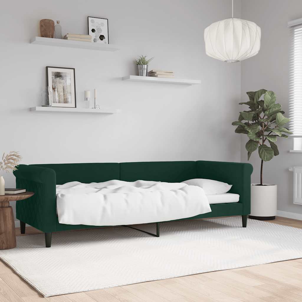 Lit de repos sans matelas vert foncé 80x200 cm velours - XIOS