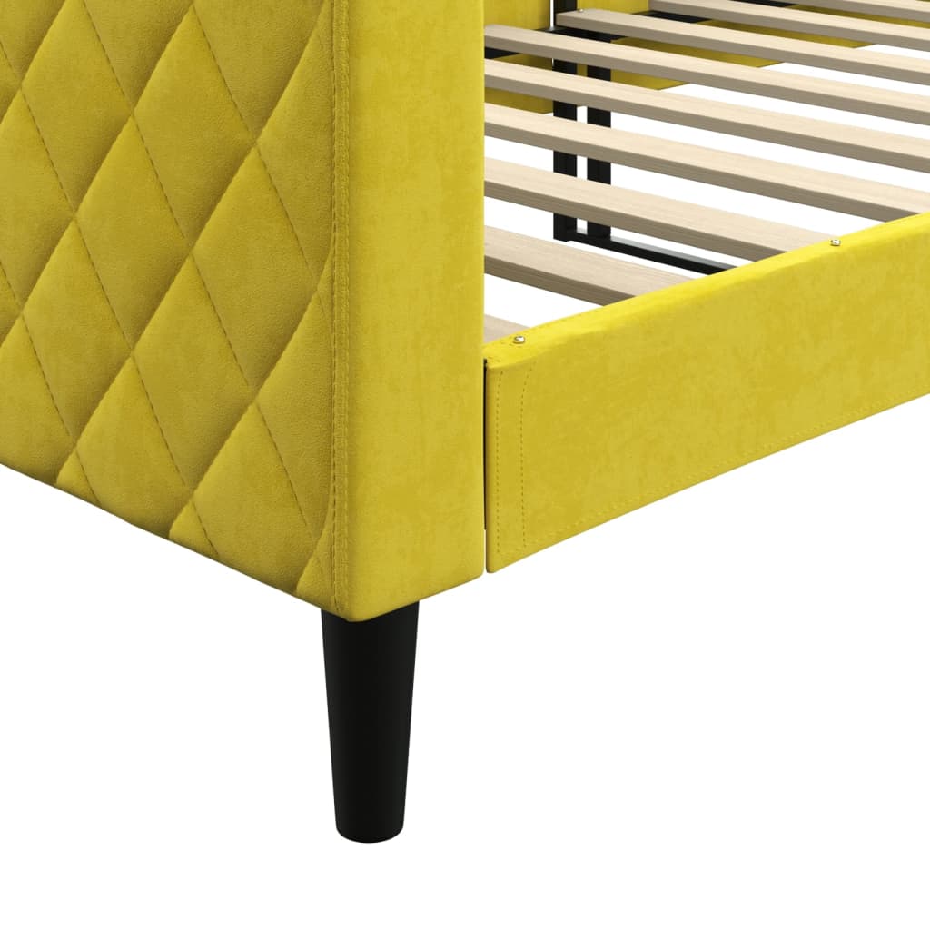 Lit de repos sans matelas jaune 80x200 cm velours - XIOS