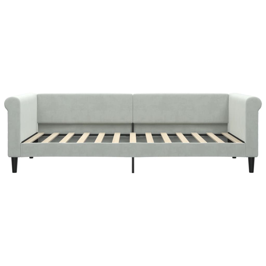 Lit de repos sans matelas gris clair 90x200 cm velours - XIOS