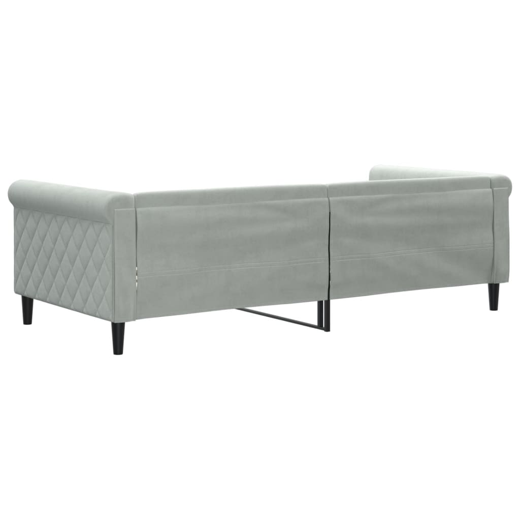 Lit de repos sans matelas gris clair 90x200 cm velours - XIOS