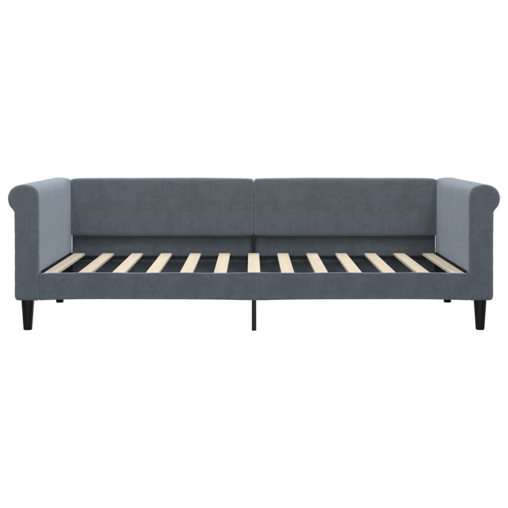 Lit de repos sans matelas gris foncé 90x200 cm velours - XIOS