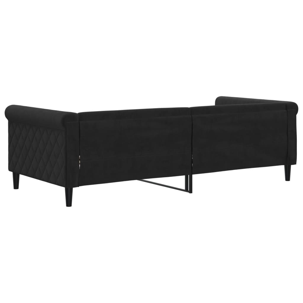 Lit de repos sans matelas noir 90x200 cm velours - XIOS