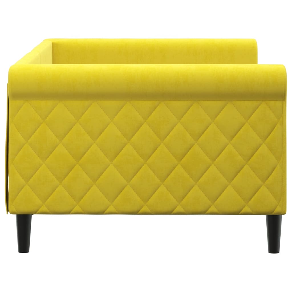 Lit de repos sans matelas jaune 90x200 cm velours - XIOS