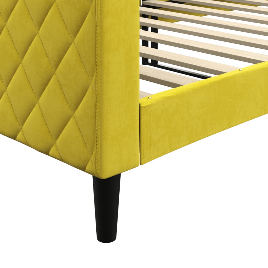 Lit de repos sans matelas jaune 90x200 cm velours - XIOS