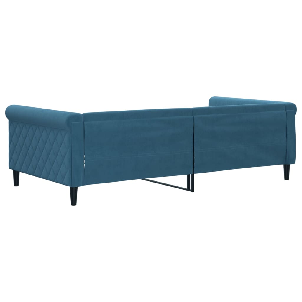 Lit de repos sans matelas bleu 100x200 cm velours - XIOS