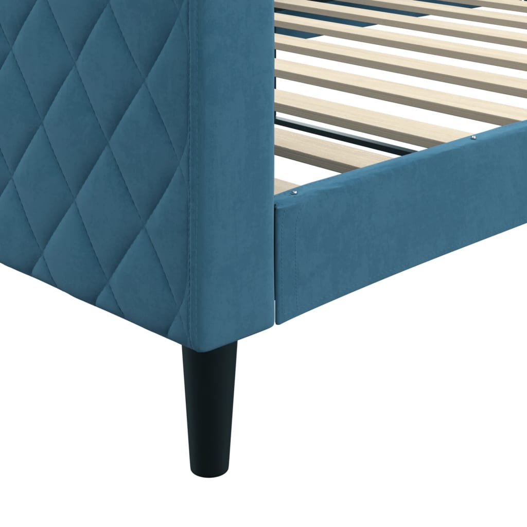 Lit de repos sans matelas bleu 100x200 cm velours - XIOS