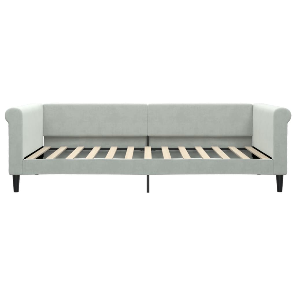 Lit de repos sans matelas gris clair 100x200 cm velours - XIOS
