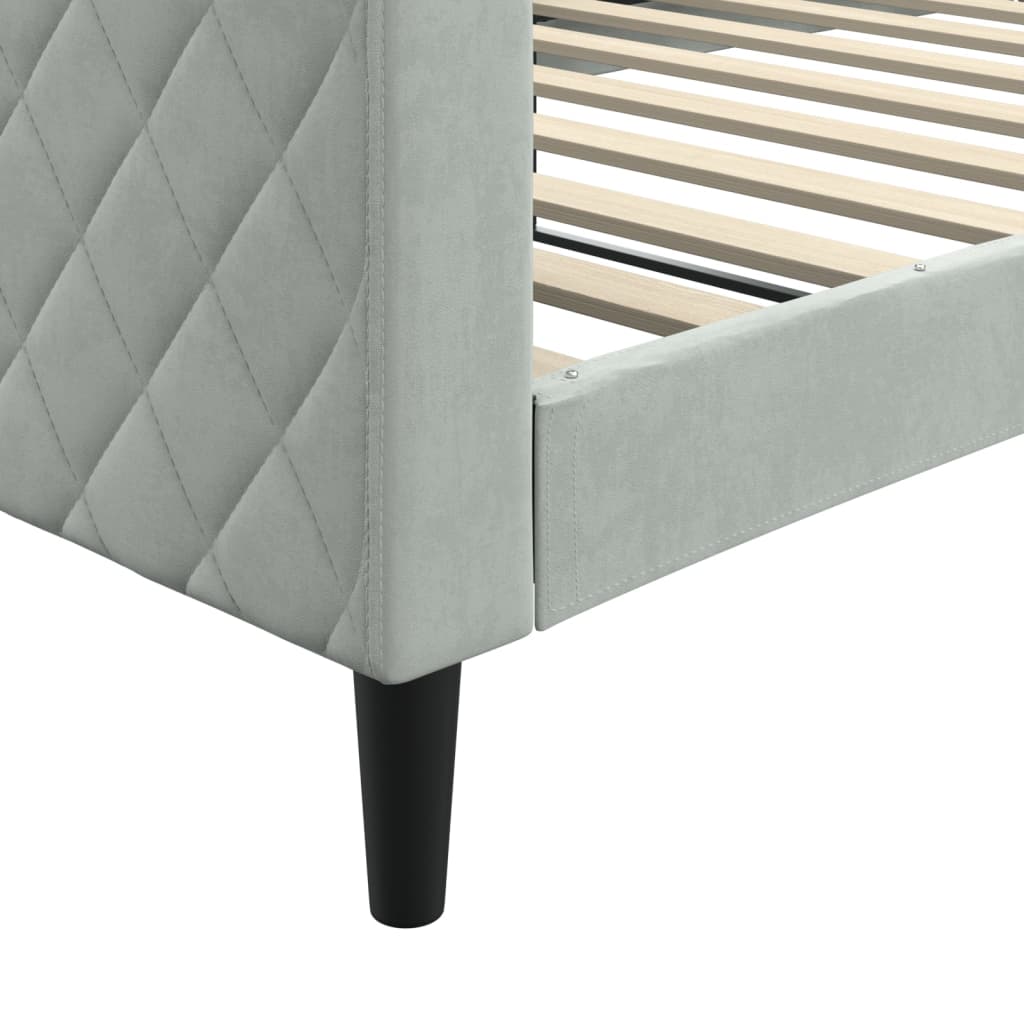 Lit de repos sans matelas gris clair 100x200 cm velours - XIOS