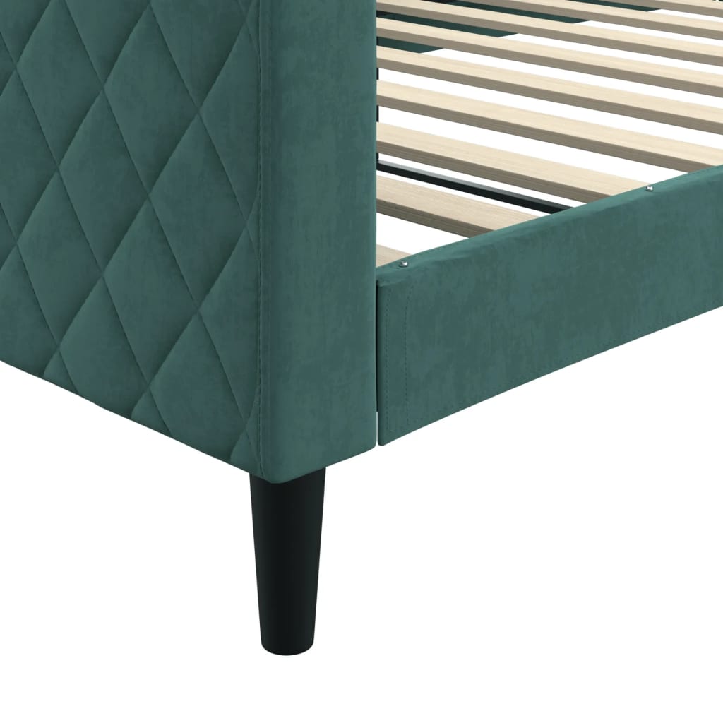 Lit de repos sans matelas vert foncé 100x200 cm velours - XIOS