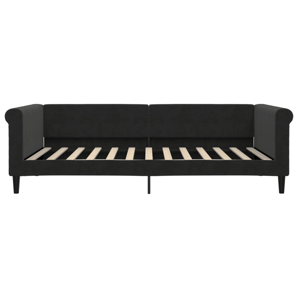 Lit de repos sans matelas noir 100x200 cm velours - XIOS