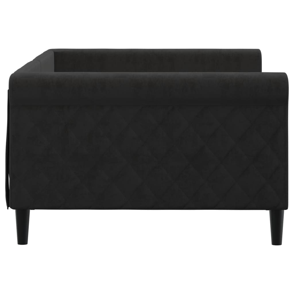 Lit de repos sans matelas noir 100x200 cm velours - XIOS