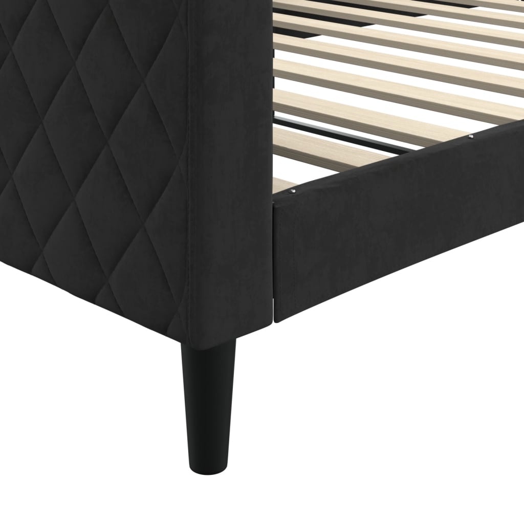 Lit de repos sans matelas noir 100x200 cm velours - XIOS