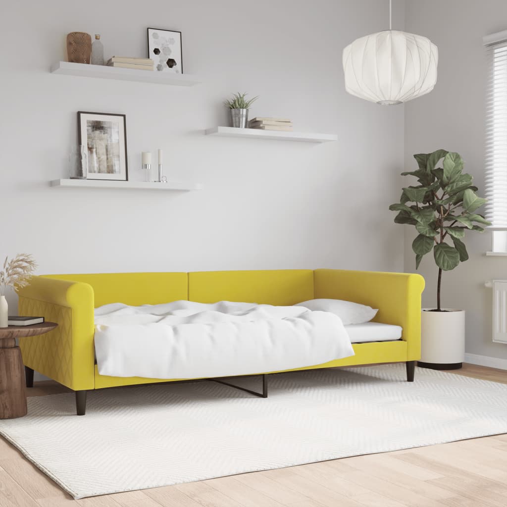 Lit de repos sans matelas jaune 100x200 cm velours - XIOS