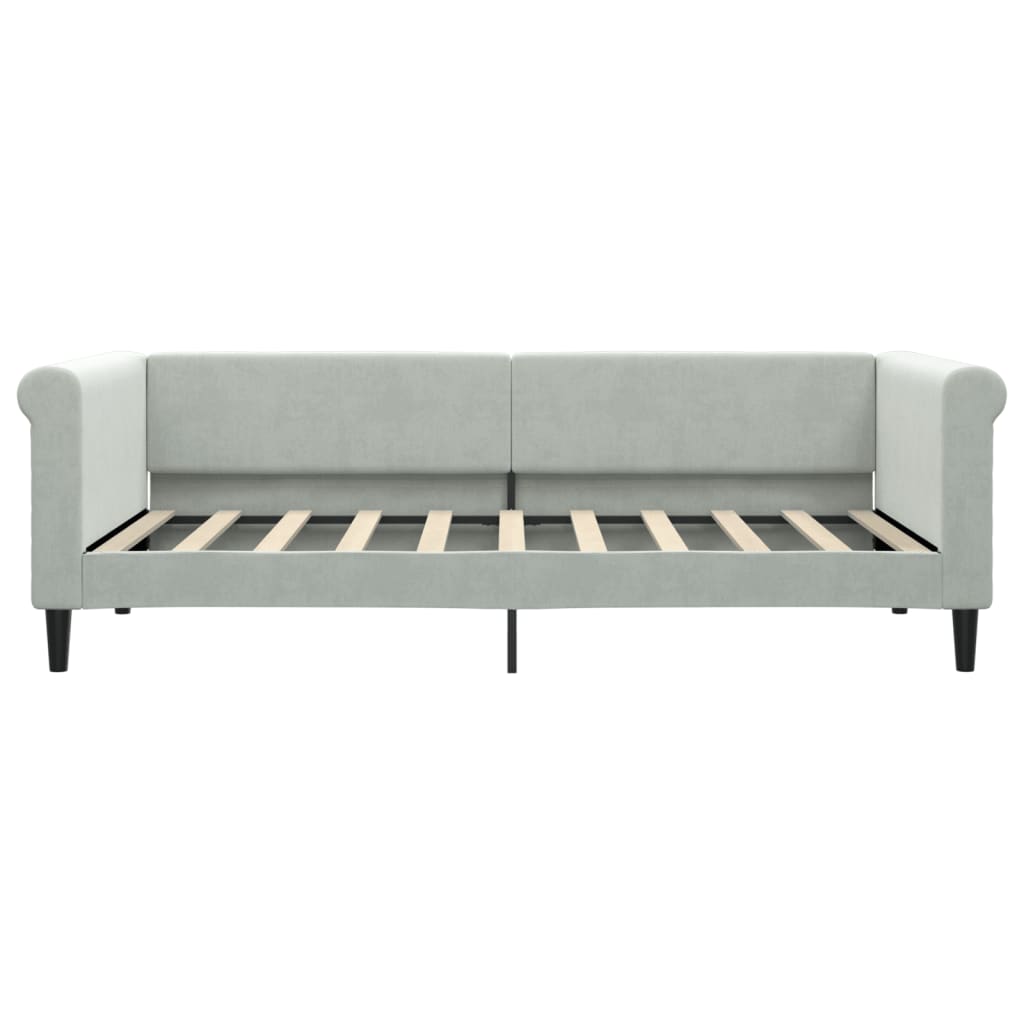 Lit de repos sans matelas gris clair 90x190 cm velours - XIOS