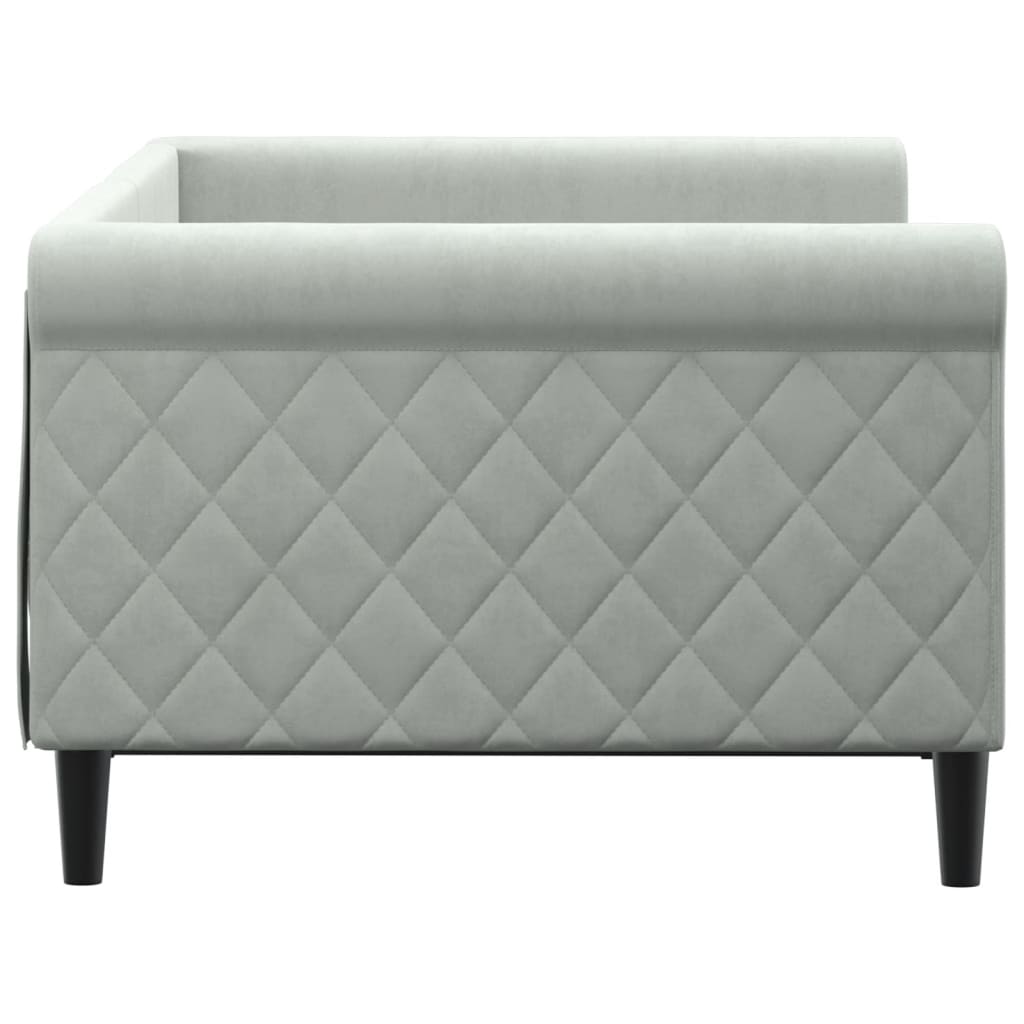 Lit de repos sans matelas gris clair 90x190 cm velours - XIOS