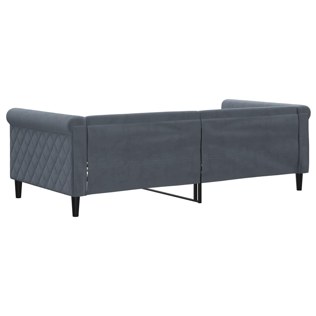 Lit de repos gris foncé 90x190 cm velours - XIOS