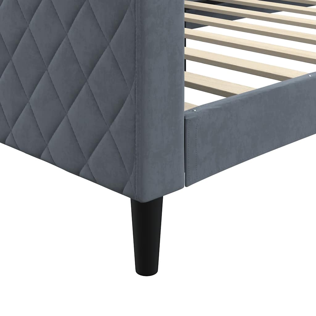 Lit de repos gris foncé 90x190 cm velours - XIOS
