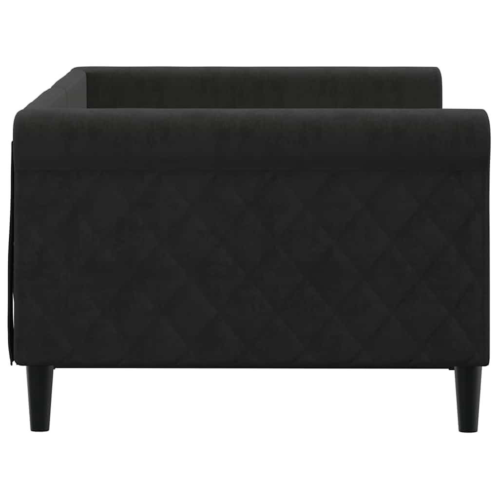 Lit de repos sans matelas noir 90x190 cm velours - XIOS