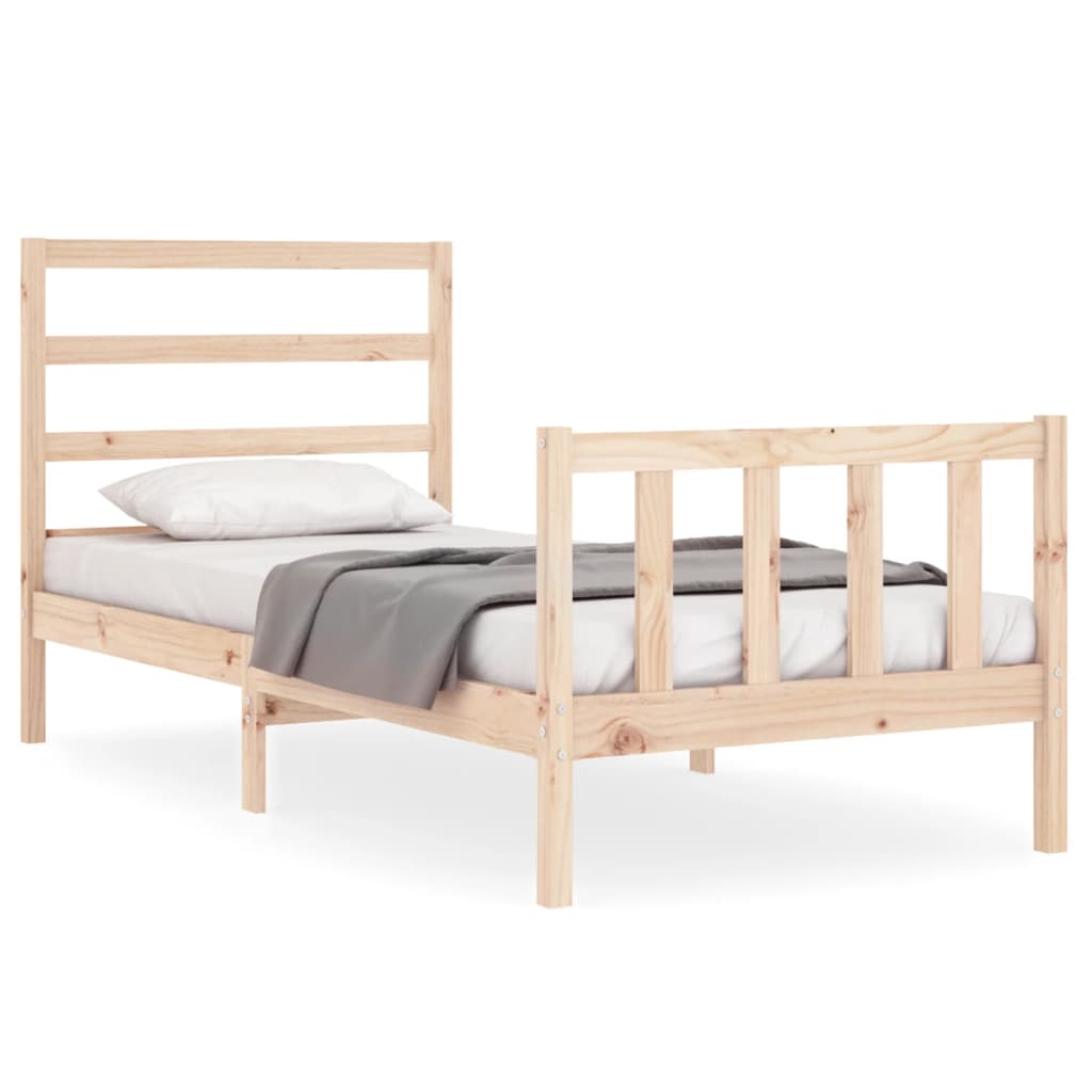 Cadre de lit sans matelas 90x190 cm bois de pin massif - XIOS