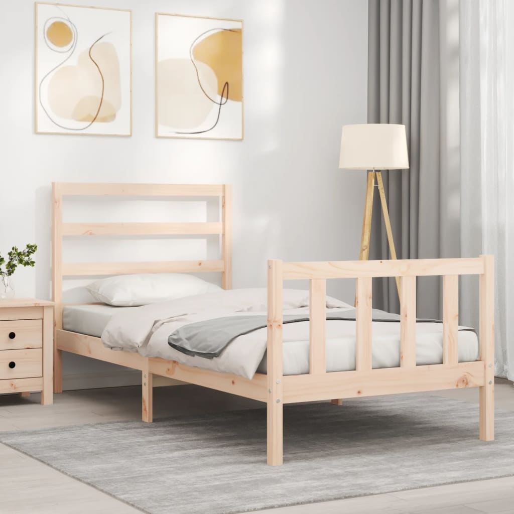Cadre de lit sans matelas 90x190 cm bois de pin massif - XIOS