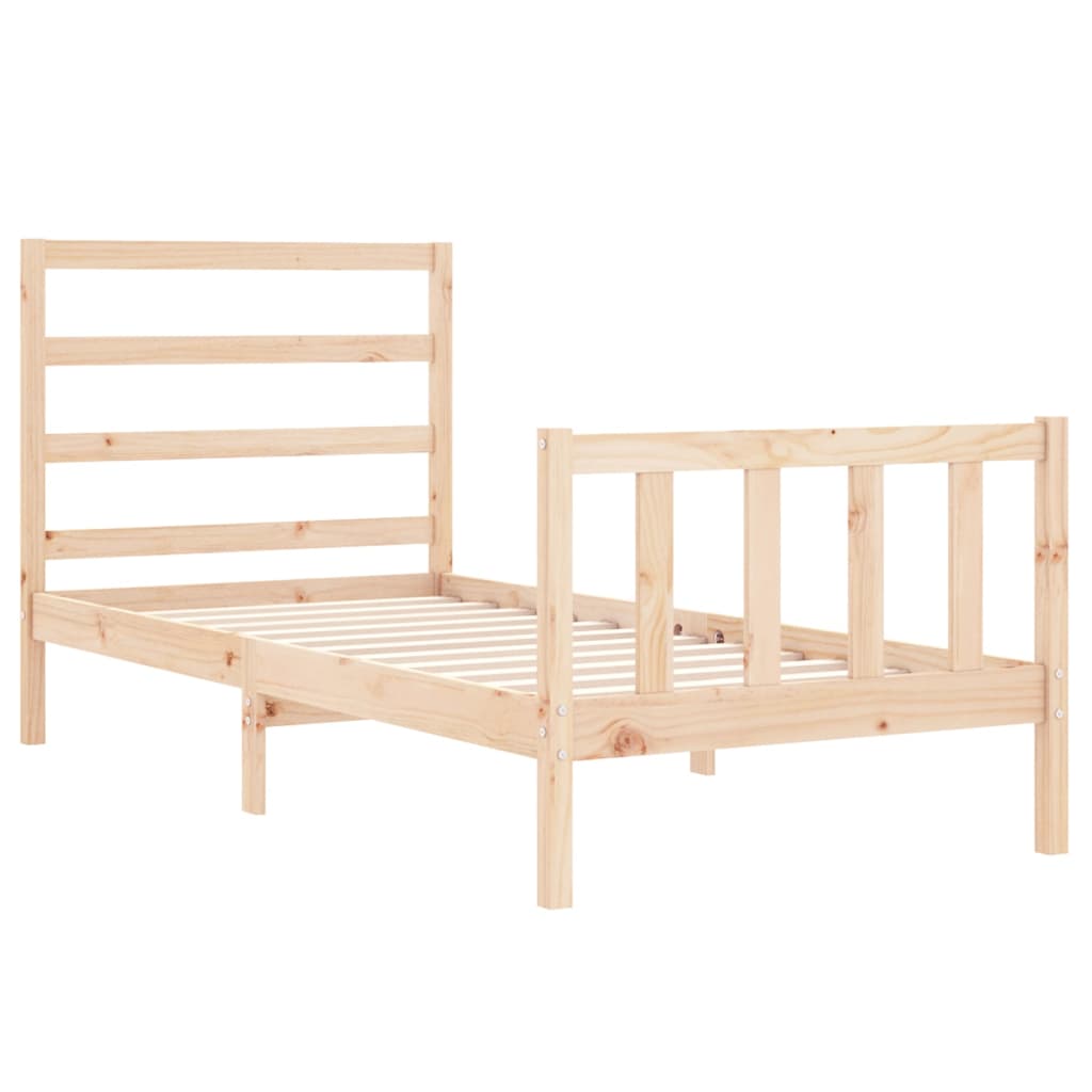Cadre de lit sans matelas 90x190 cm bois de pin massif - XIOS