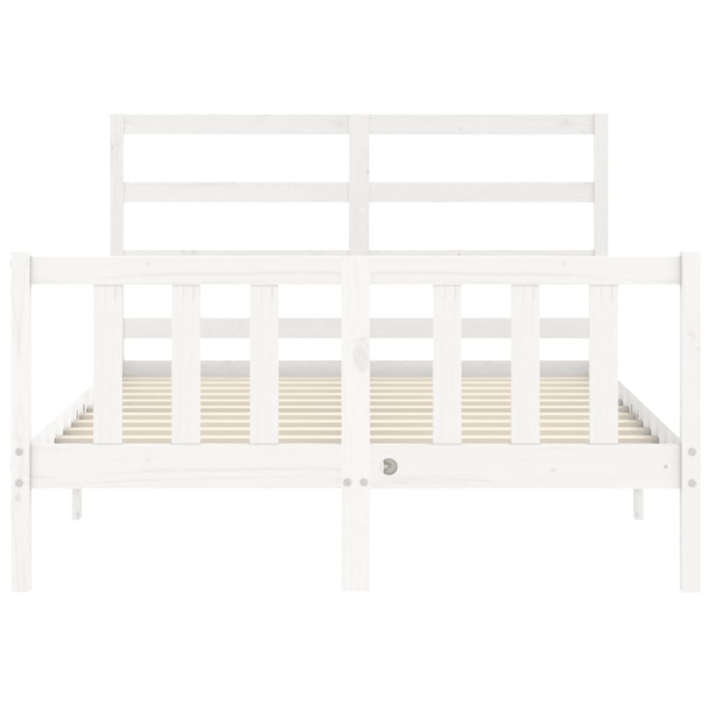Cadre de lit sans matelas blanc bois de pin massif - XIOS