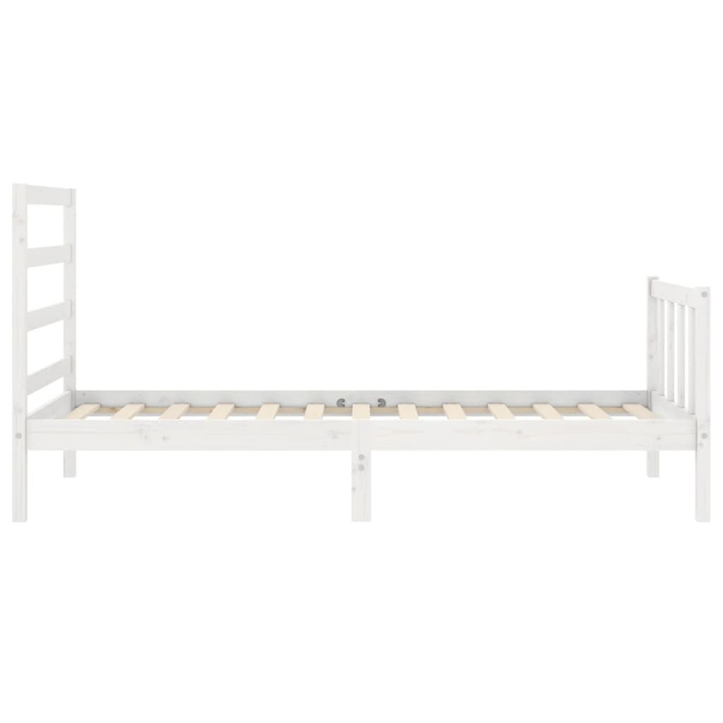 Cadre de lit sans matelas blanc 90x200 cm bois de pin massif - XIOS