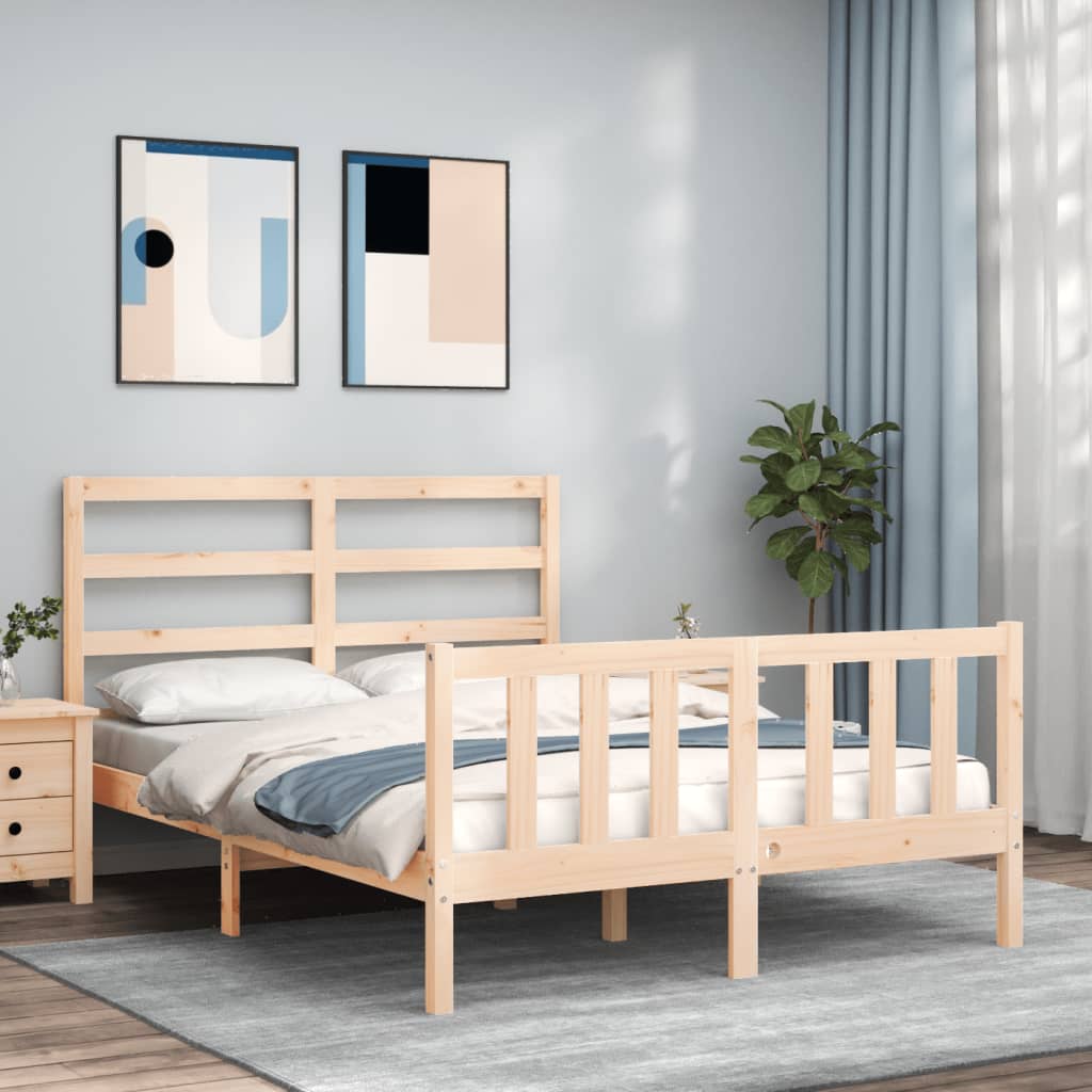 Cadre de lit sans matelas 120x200 cm bois de pin massif - XIOS