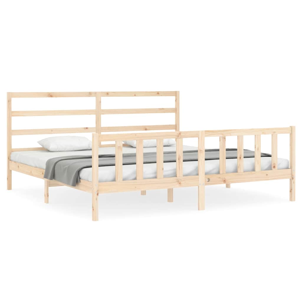 Cadre de lit sans matelas 200x200 cm bois massif de pin - XIOS