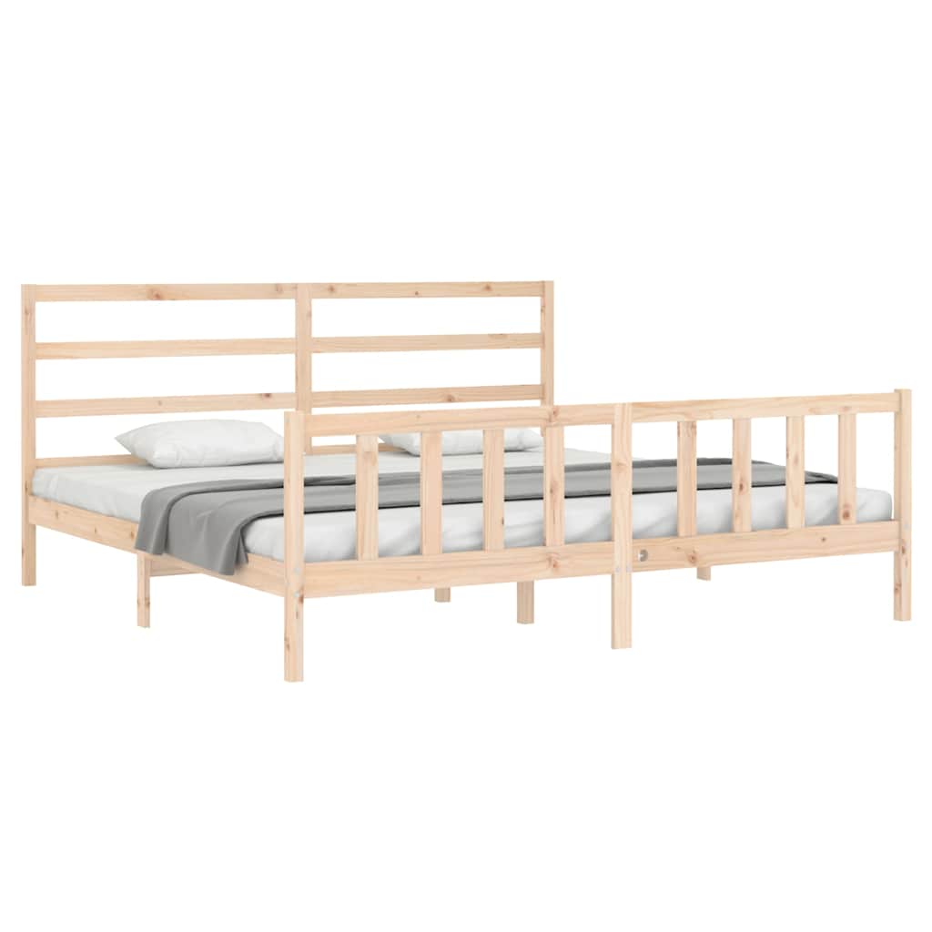 Cadre de lit sans matelas 200x200 cm bois massif de pin - XIOS