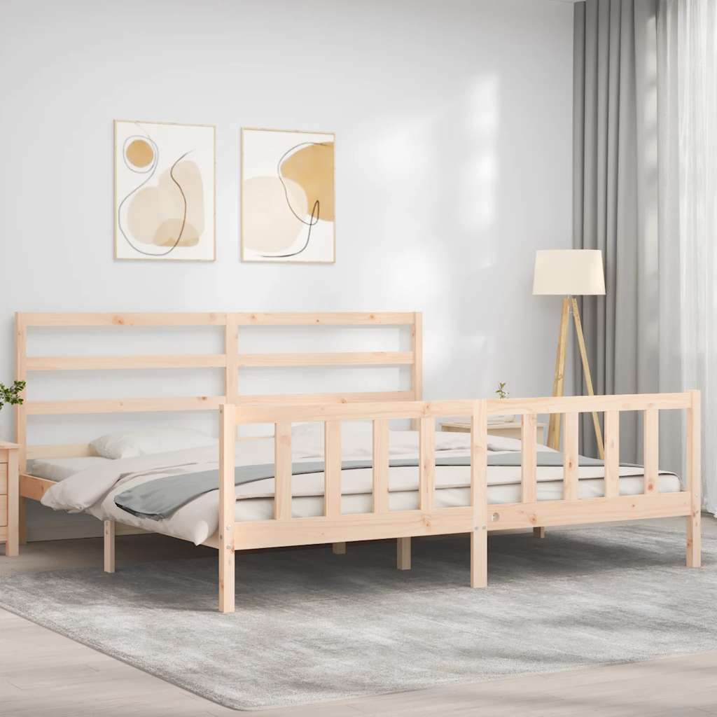 Cadre de lit sans matelas 200x200 cm bois massif de pin - XIOS