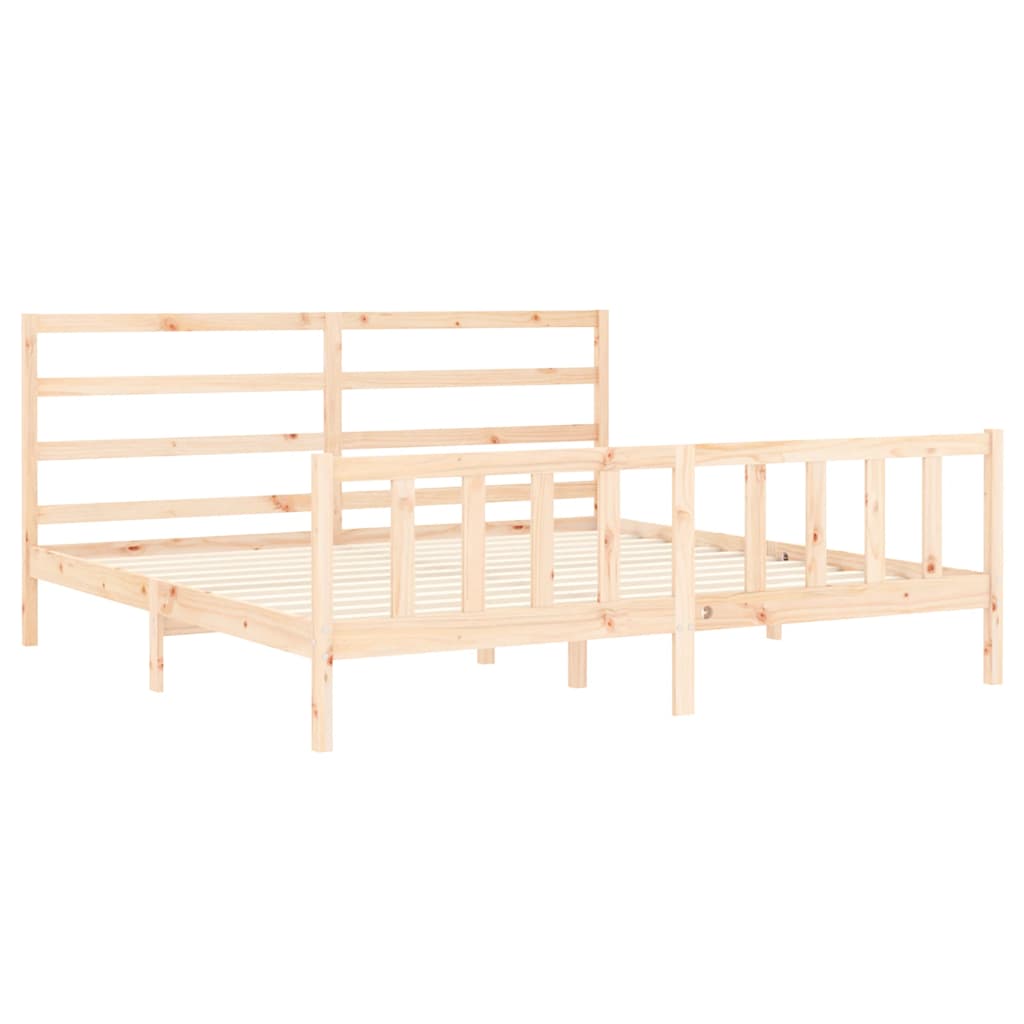 Cadre de lit sans matelas 200x200 cm bois massif de pin - XIOS