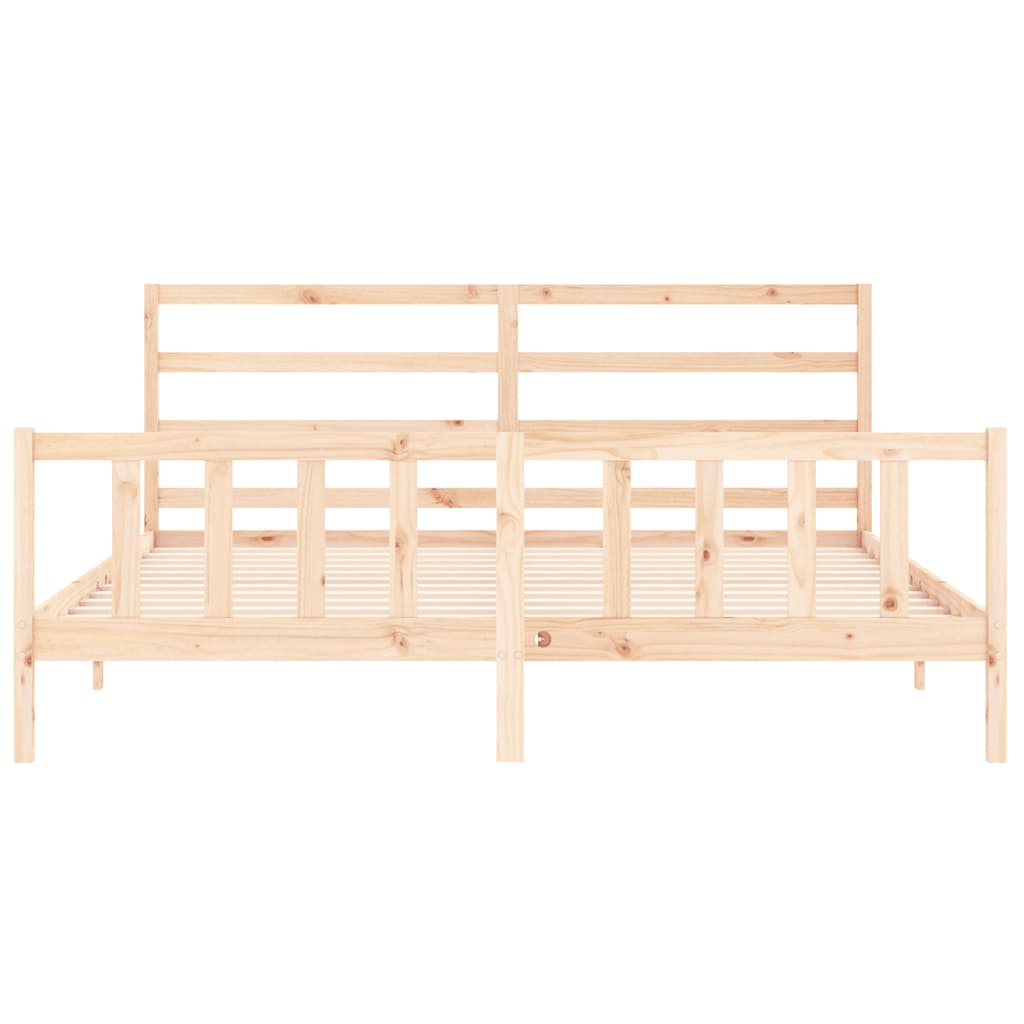 Cadre de lit sans matelas 200x200 cm bois massif de pin - XIOS