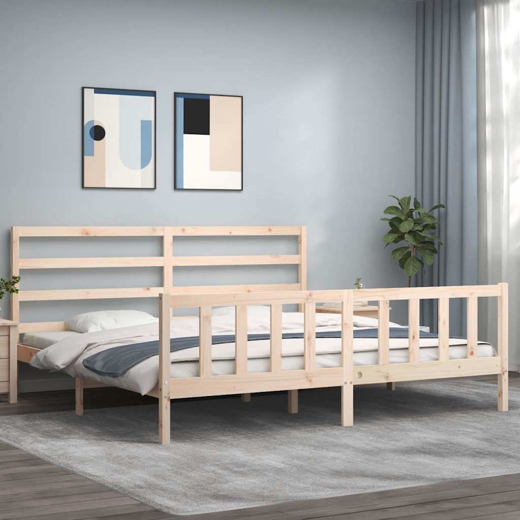 Cadre de lit sans matelas 200x200 cm bois massif de pin - XIOS