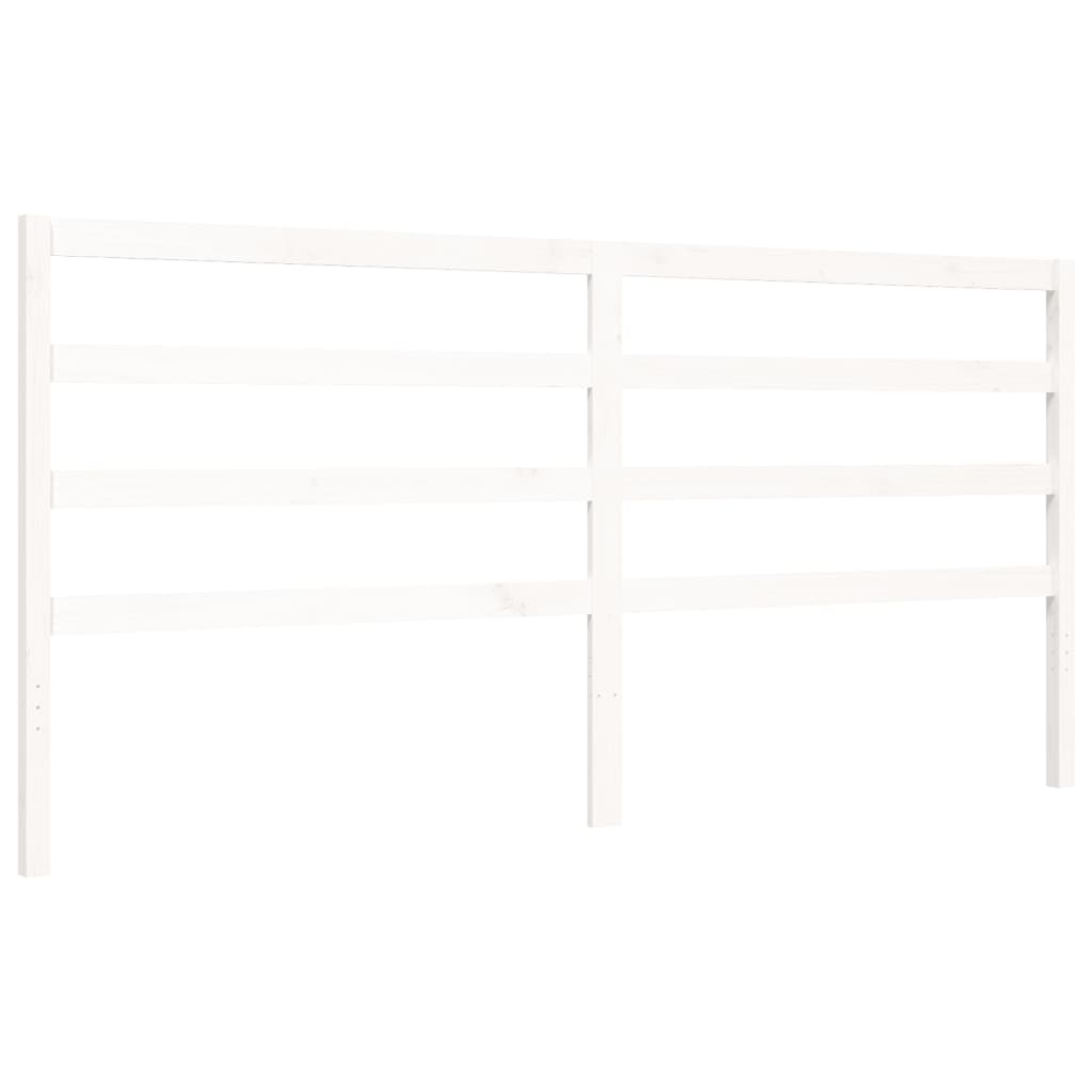 Cadre de lit sans matelas blanc 200x200 cm bois massif de pin - XIOS