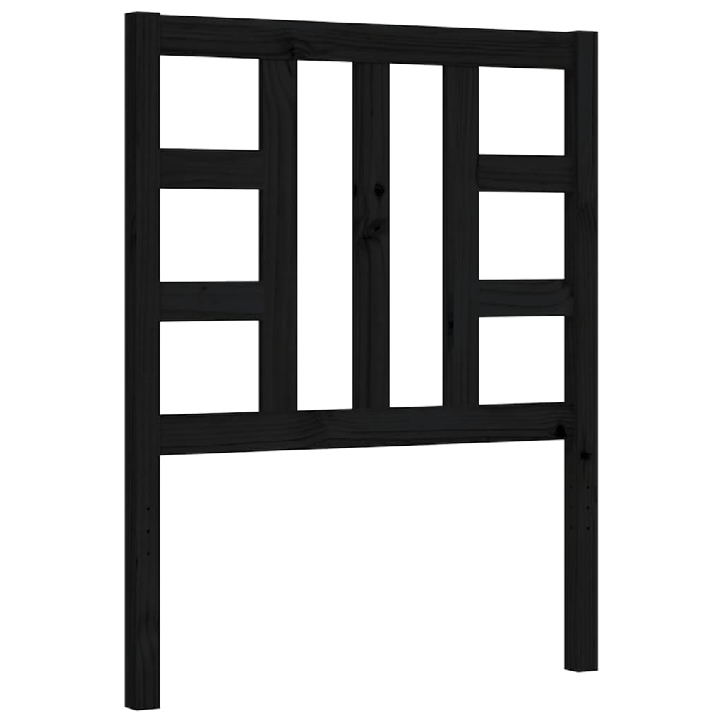 Cadre de lit sans matelas noir bois de pin massif - XIOS