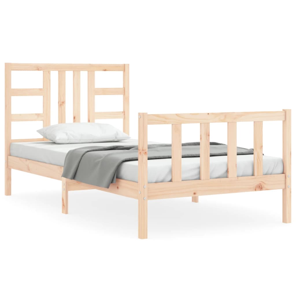 Cadre de lit sans matelas 90x190 cm bois de pin massif - XIOS