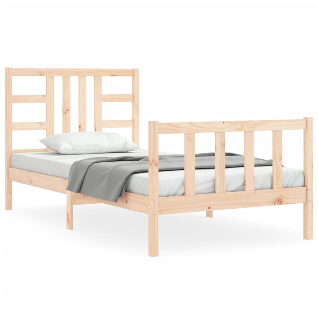 Cadre de lit sans matelas 90x200 cm bois de pin massif - XIOS