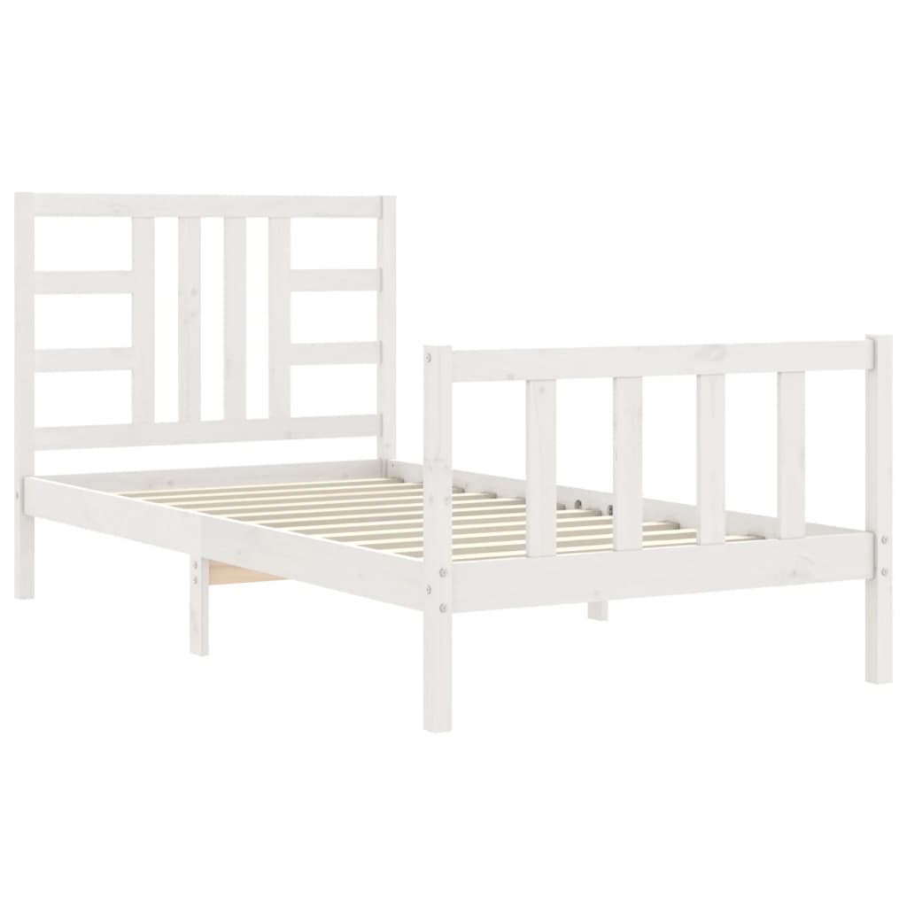 Cadre de lit sans matelas blanc 100x200 cm bois de pin massif - XIOS