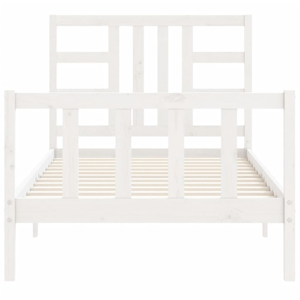 Cadre de lit sans matelas blanc 100x200 cm bois de pin massif - XIOS