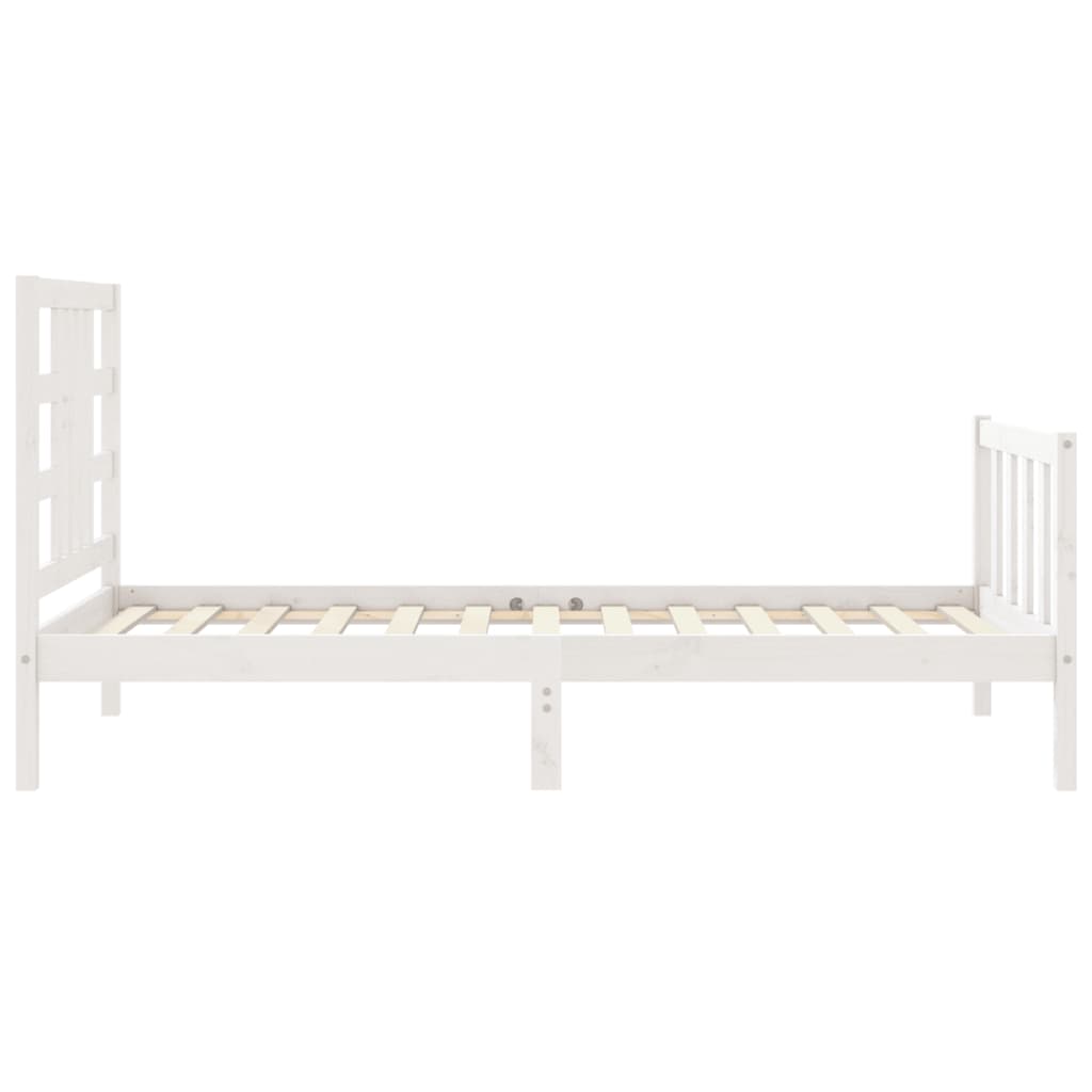 Cadre de lit sans matelas blanc 100x200 cm bois de pin massif - XIOS