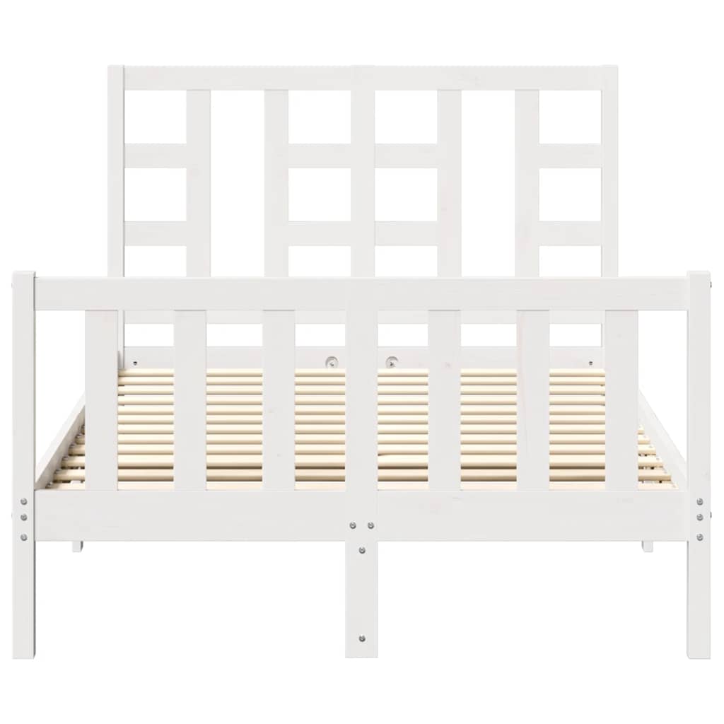 Cadre de lit sans matelas blanc 120x200 cm bois de pin massif