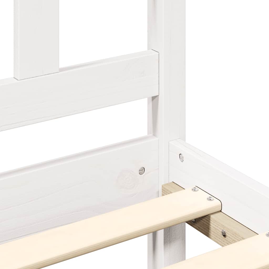 Cadre de lit sans matelas blanc 120x200 cm bois de pin massif