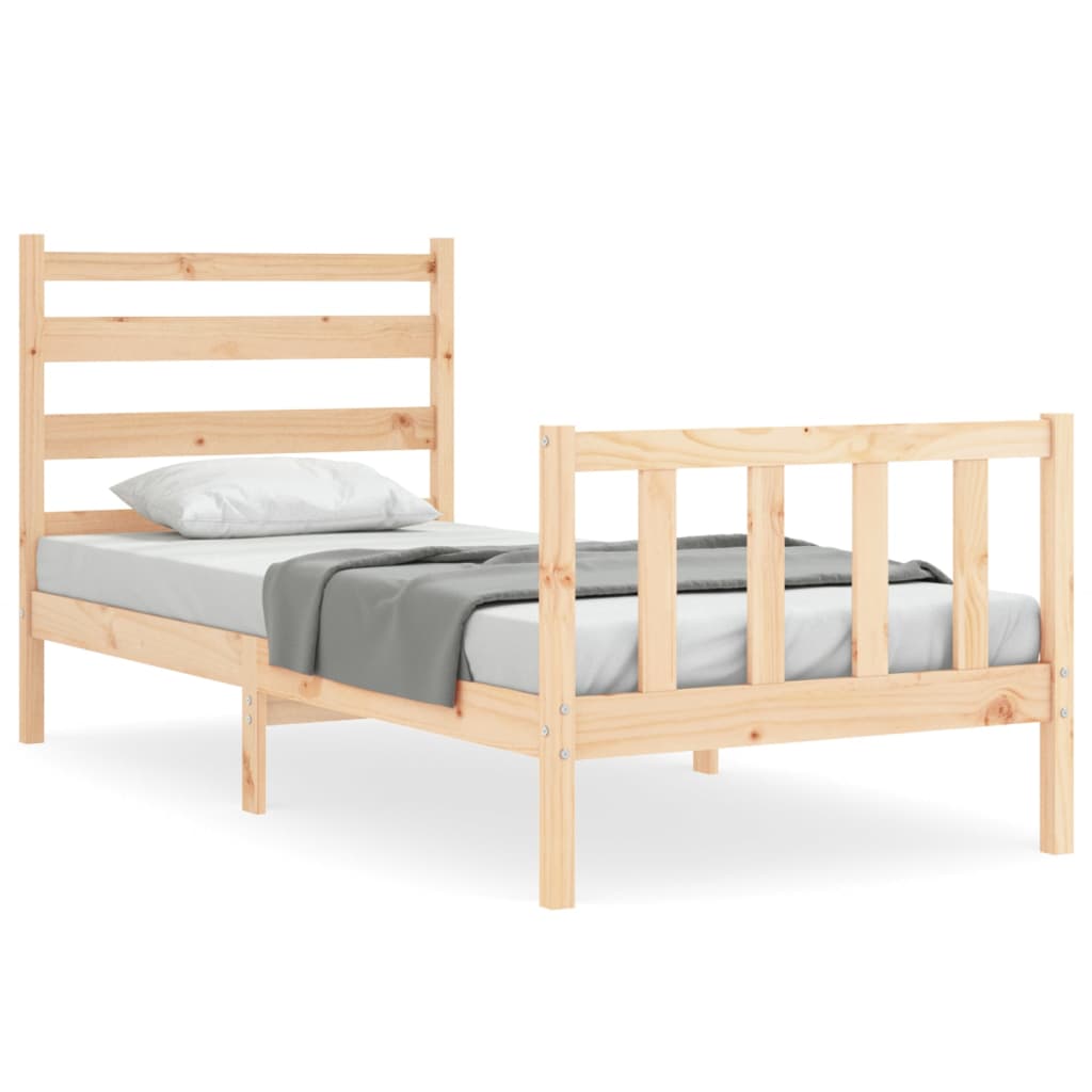 Cadre de lit sans matelas 90x200 cm bois de pin massif - XIOS
