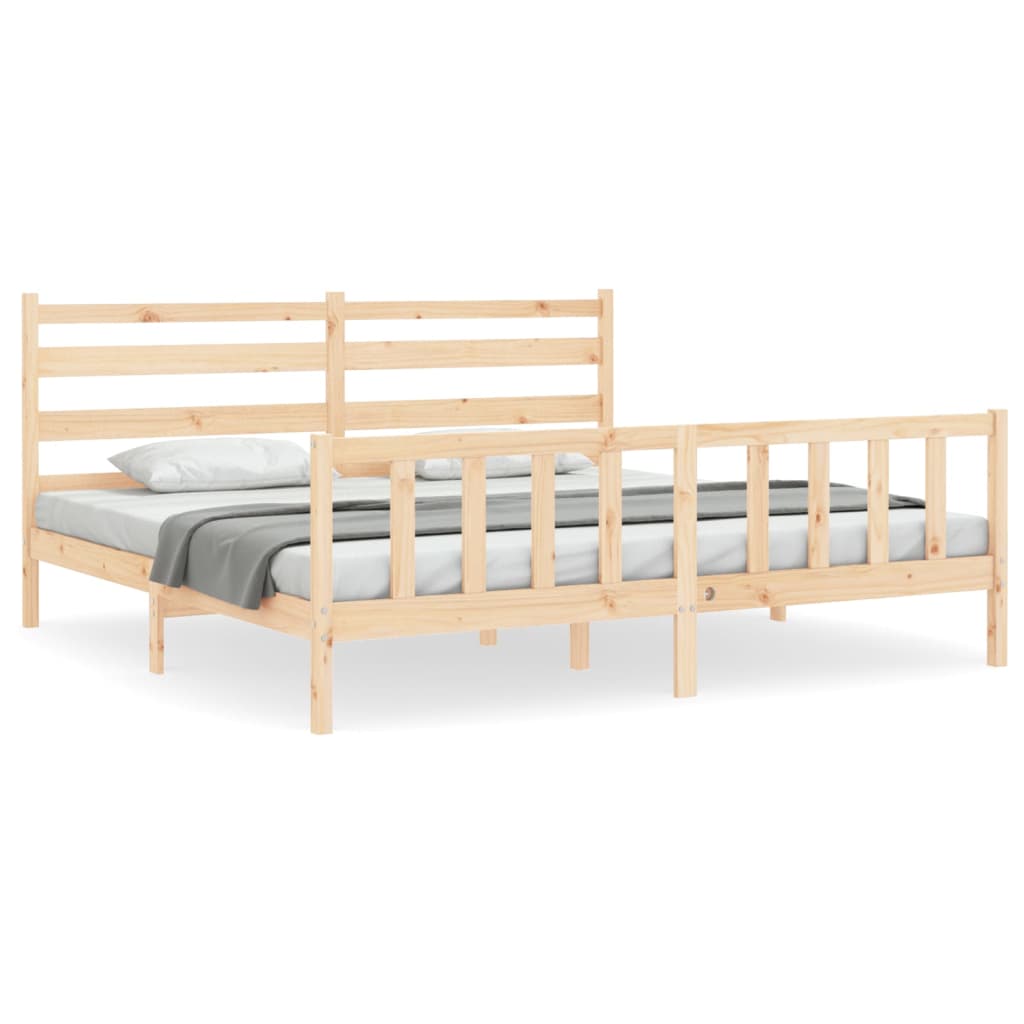 Cadre de lit sans matelas 200x200 cm bois massif de pin - XIOS