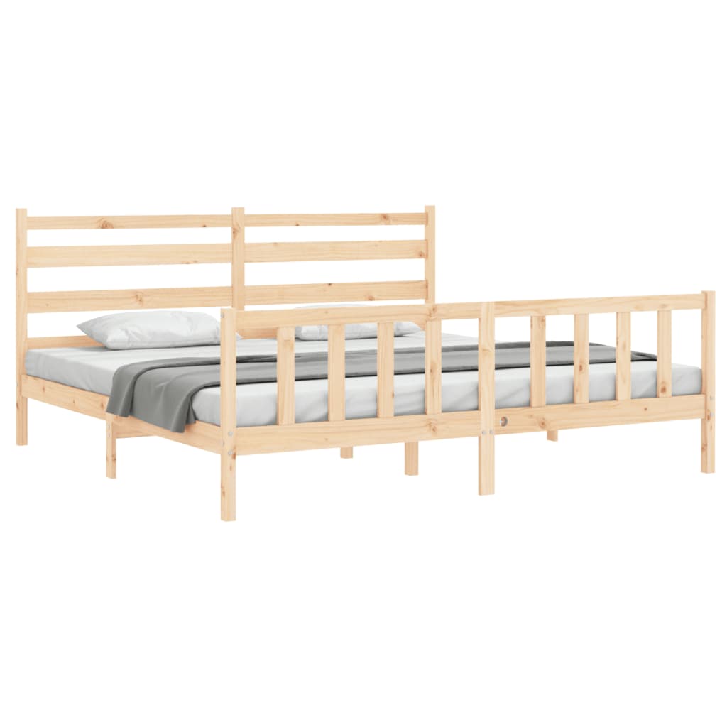 Cadre de lit sans matelas 200x200 cm bois massif de pin - XIOS